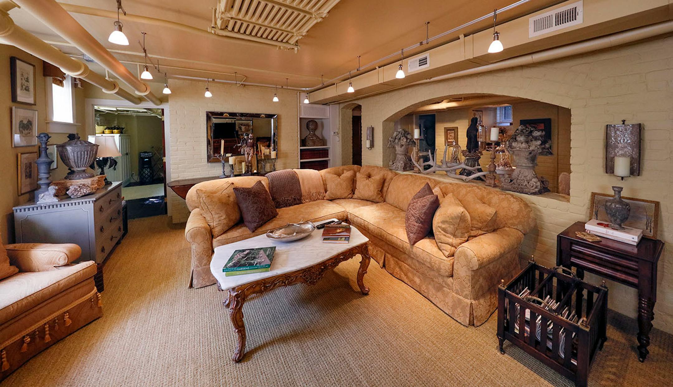 The lower-level family room.
