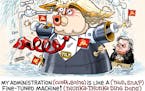 Sack cartoon: Trump's machine