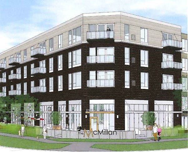 The McMillan will include 135 apartments, 14 townhouses and a 6,800-square-foot commercial space that will include a restaurant.