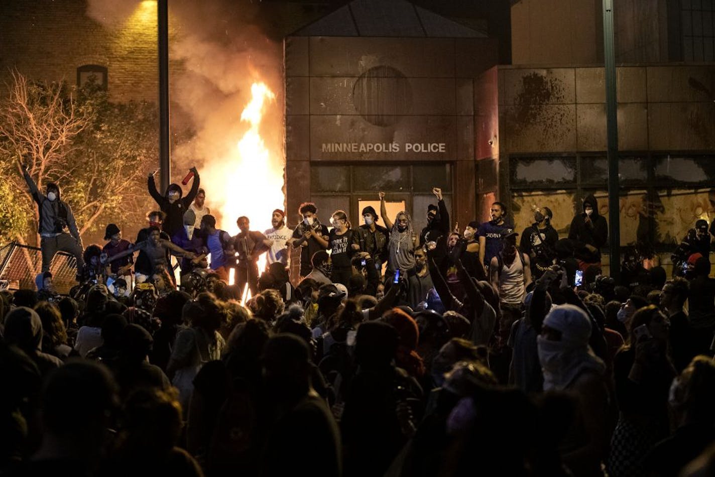 The Minneapolis 3rd Police Precinct was set on fire on Thursday night.