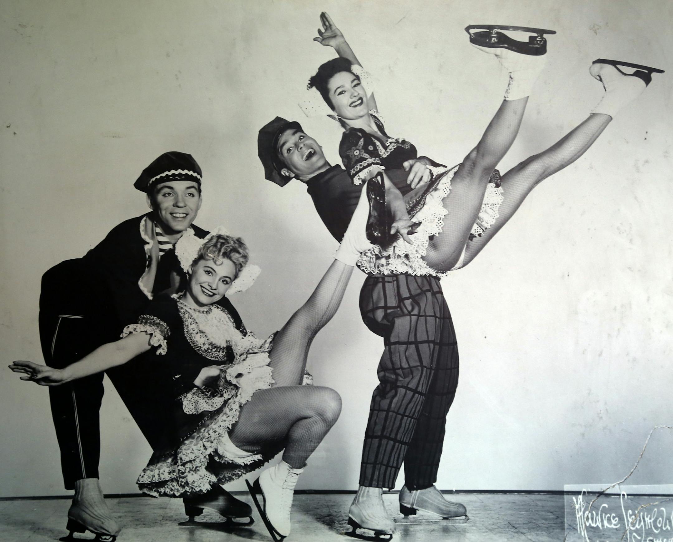 Roy Blakey, 3rd from left, photographed performing in an ice show in 1956 in Chicago.