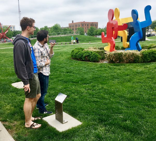 New York artist Keith Haring’s “Untitled (Three Dancing Figures, version C)” is also found in the Des Moines sculpture park.