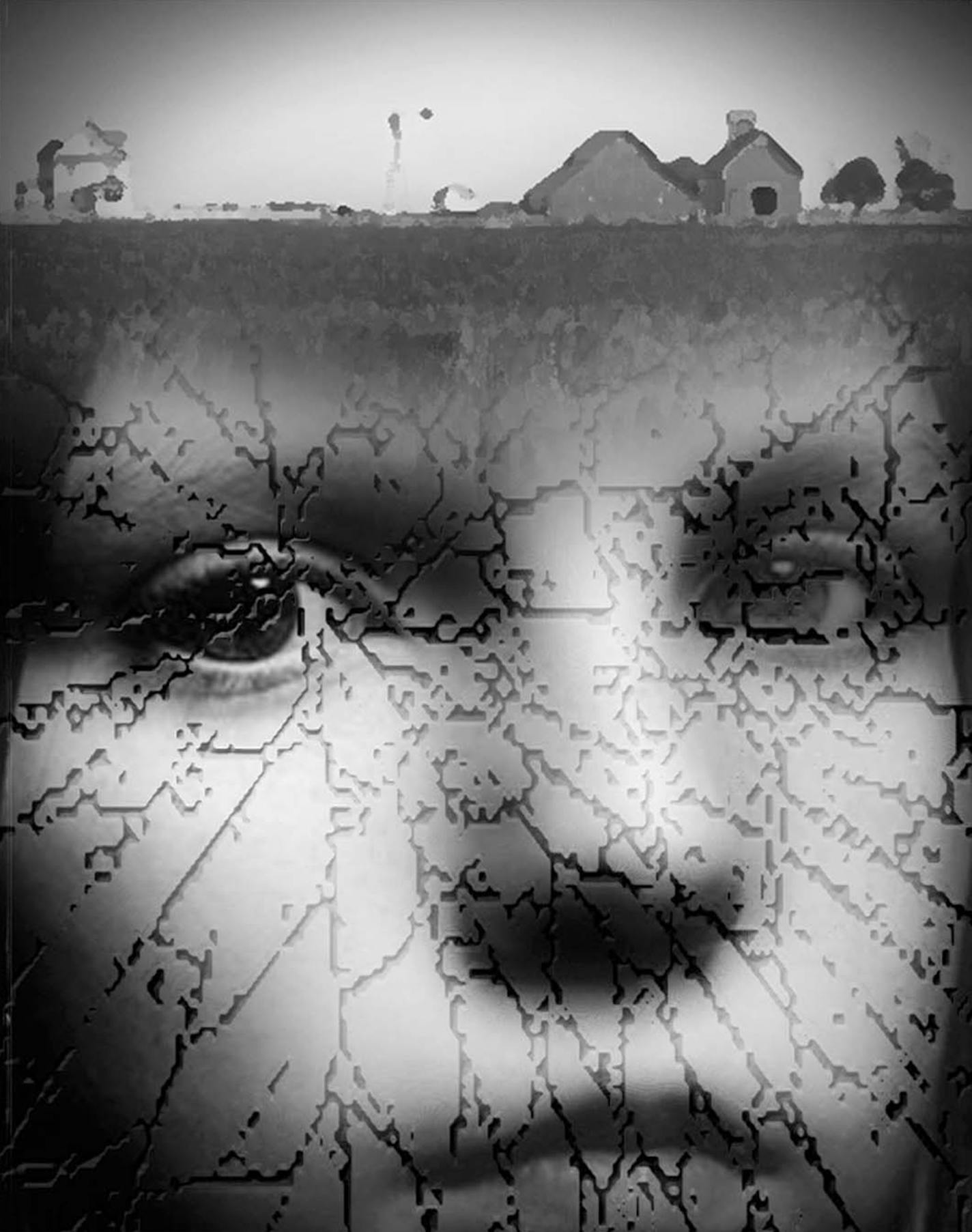 300 dpi Rick Nease black and white illustration: shattered face of a child forms the earth under a rural farm. Detroit Free Press 2007<p> KEYWORDS: shattered lives illustration troubled traumatic childhood trauma books book review farm rural child farmer migrant immigration poverty pobreza abuse krtfeatures features, krtlifestyle lifestyle, krtnational national, leisure, LIF, krt, mctillustration, 01010001, fiction, krtculture culture, krtliterature literature, 14006001, 14015000, 14022000, abus