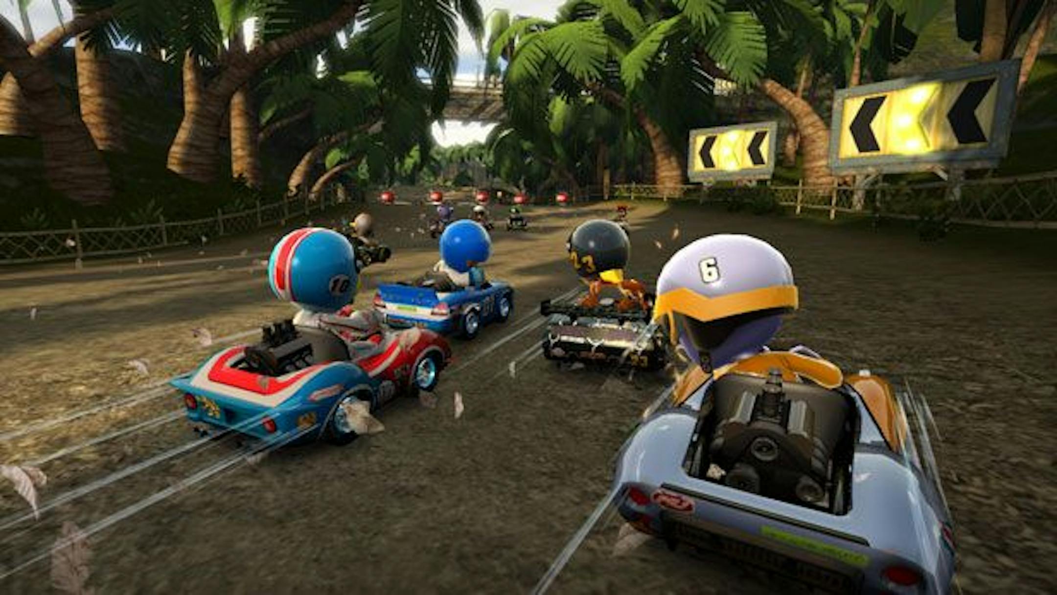 In this video game image released by Sony, a scene is shown from, "ModNation Racers."