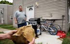 David Kreiselmeier found a huge dent in the back of his Mankato home after a quarry blast sent chunks of limestone into the surrounding neighborhood. 