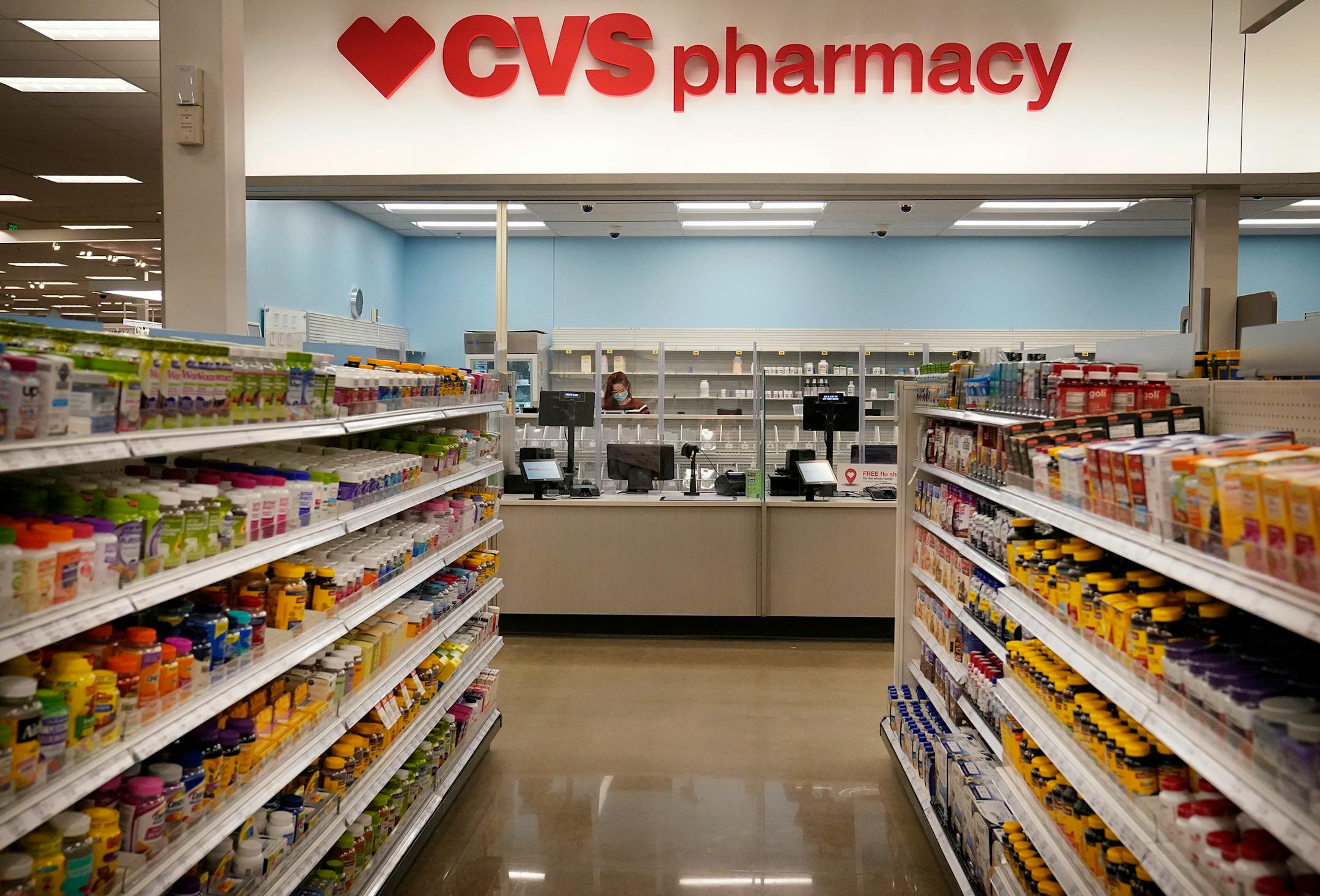 Sign for CVS Pharmacy at Target store on Lake Street in Minneapolis.