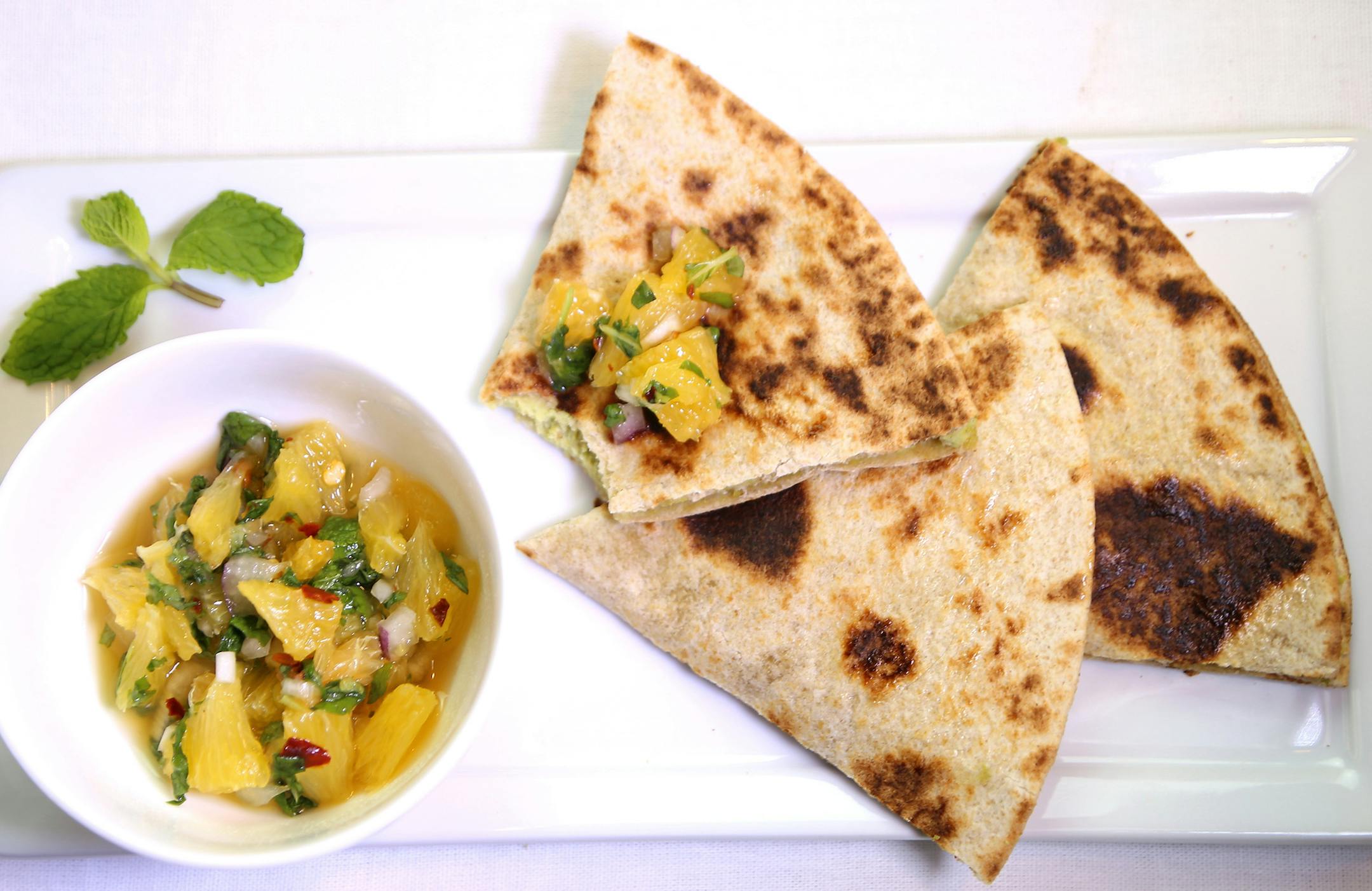 Robin Asbell, Special to the Star Tribune
Edamame Quesadillas With Citrus and Mint Salsa