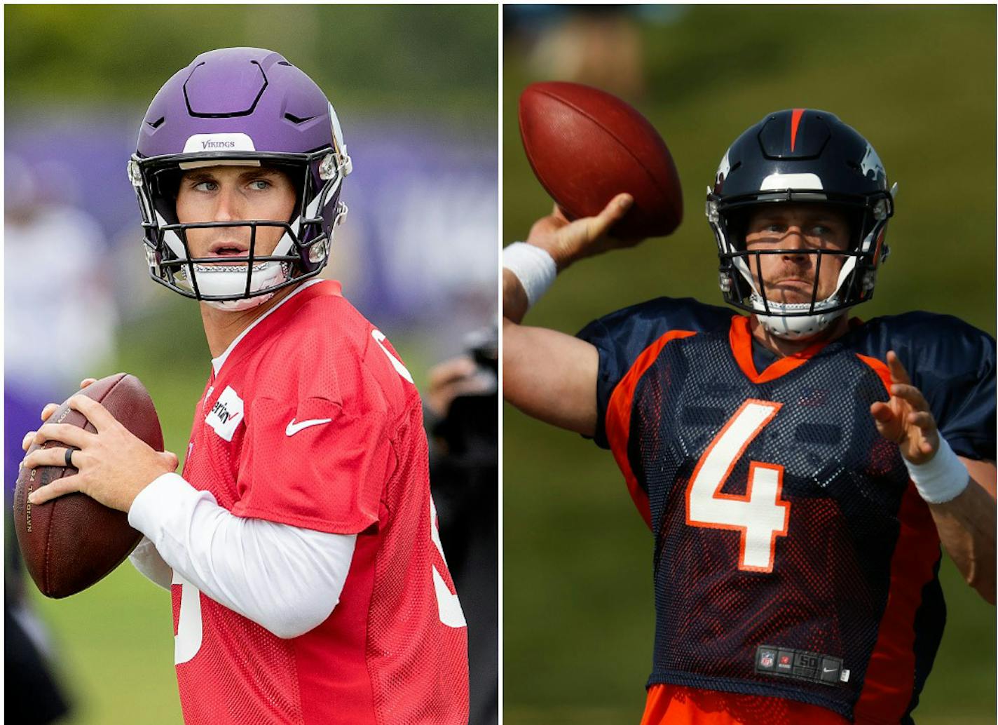 The comparisons between Kirk Cousins, left, and Case Keenum will begin almost immediately.