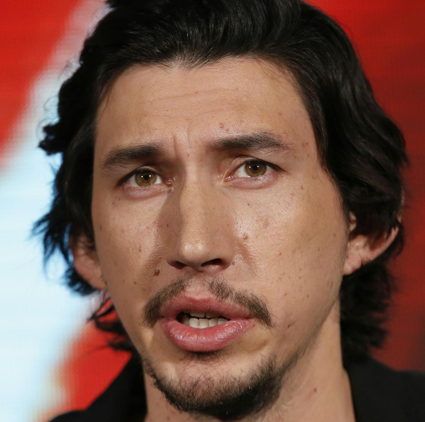 Actor Adam Driver answers a reporter's question during a press conference for his new movie "Star Wars: The Force Awakens," in Seoul, South Korea, Wednesday, Dec. 9, 2015. The movie is to be released in South Korea on Dec. 17. (AP Photo/Lee Jin-man)