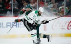 Jordie Benn was playing for Dallas in this 2017 game when he checked Wild winger Nino Niederreiter.