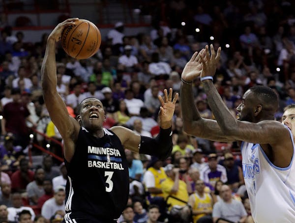 Timberwolves rookie guard Kris Dunn shot against the Denver Nuggets during an NBA summer league basketball game in July in Las Vegas.