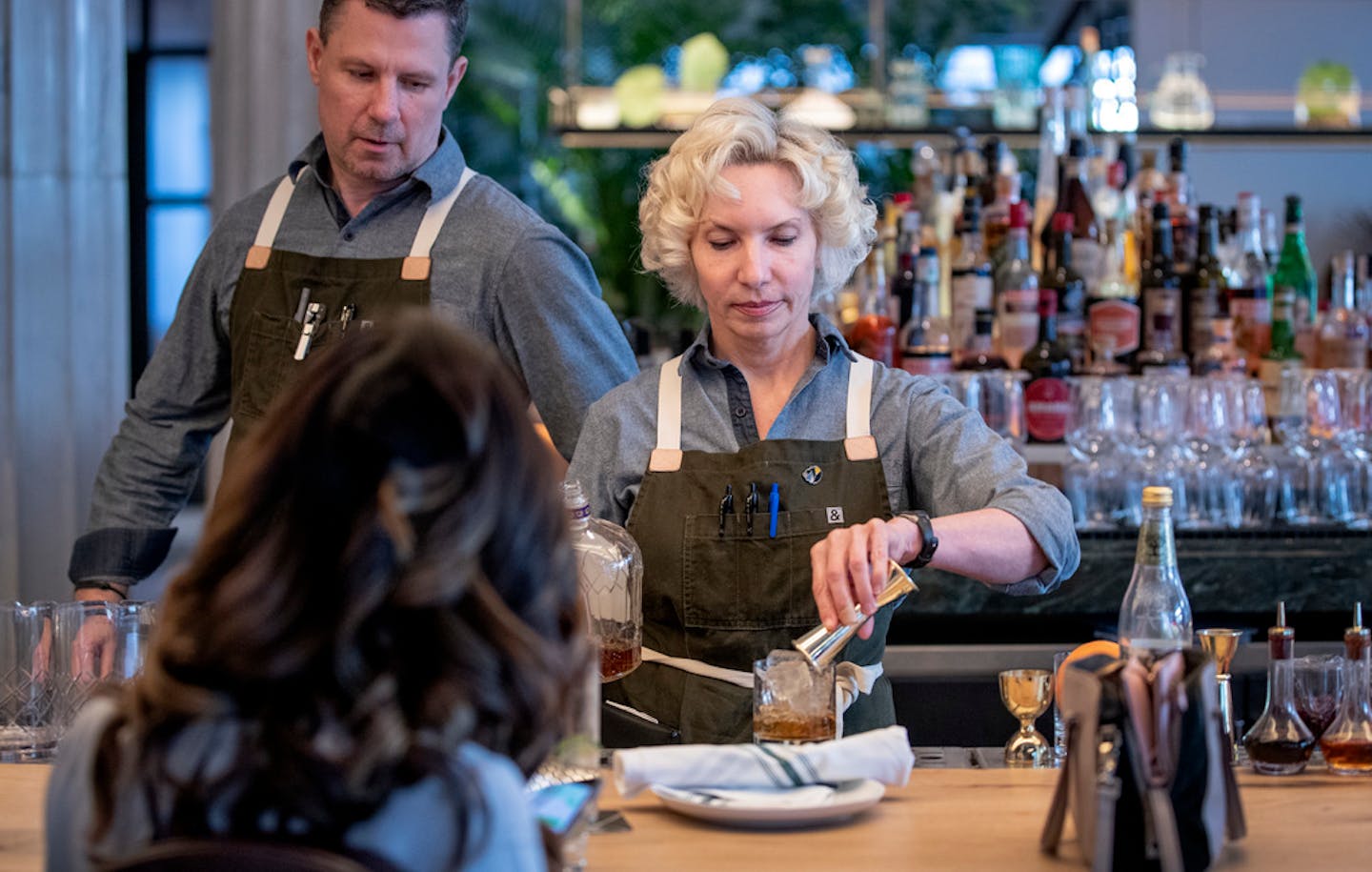 Bartender Carrie Arradondo made a drink at Giulia at the Emery hotel in downtown Minneapolis.