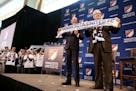 There was great fanfare when Major League Soccer Commissioner Don Garber, left, and Dr. Bill McGuire announced that Minnesota United FC will move to M