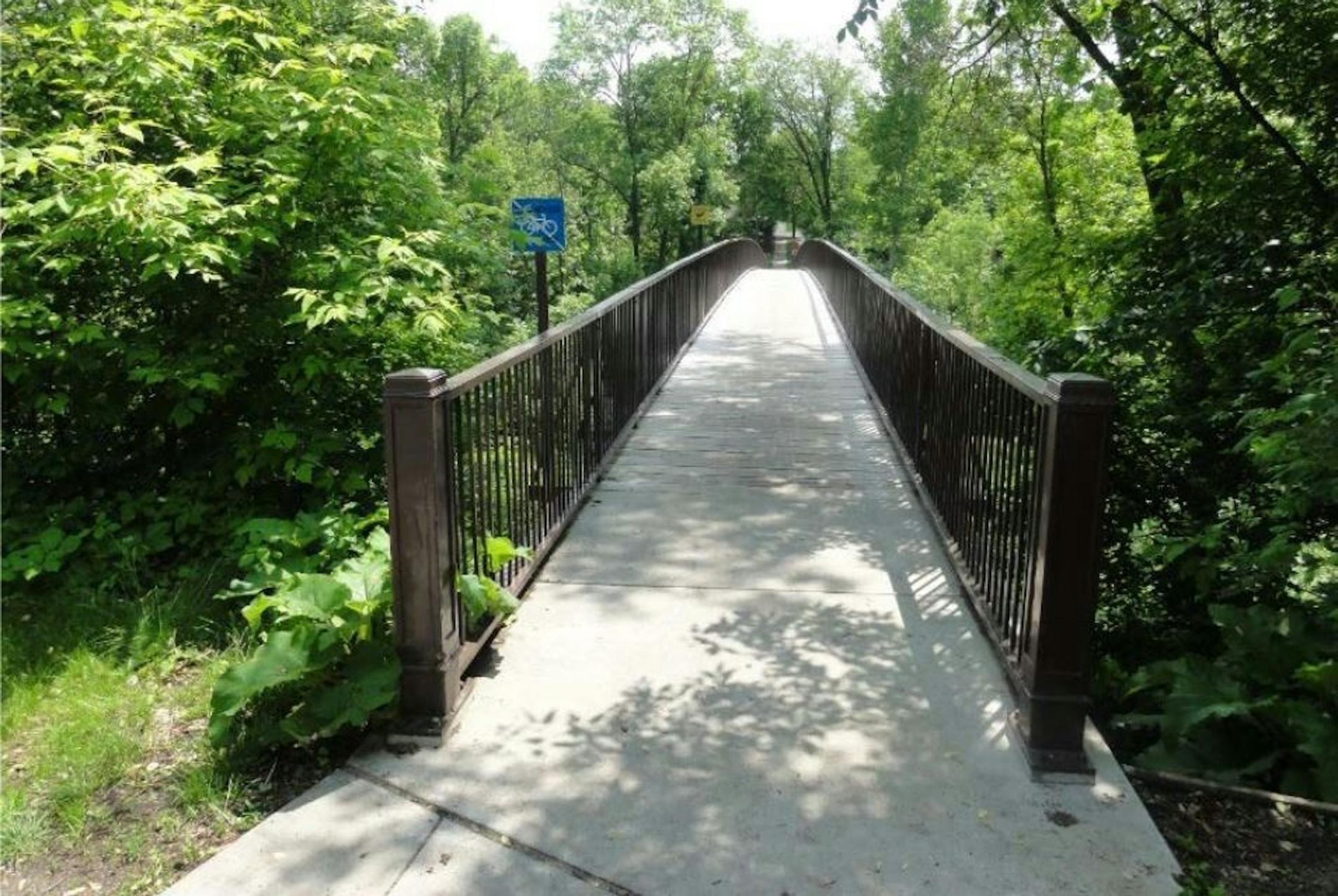 Pedestrian bridge over Minnehaha Creek in south Minneapolis.