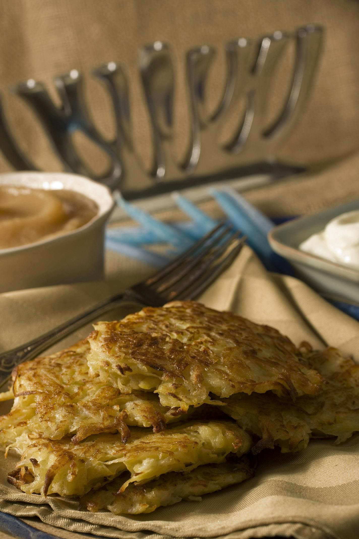 Fried latkes are traditional, delicious.