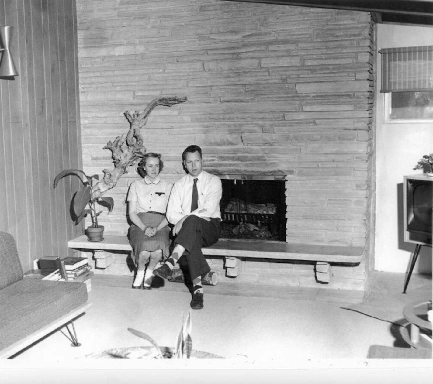 Don and Audrey Davies in their living room