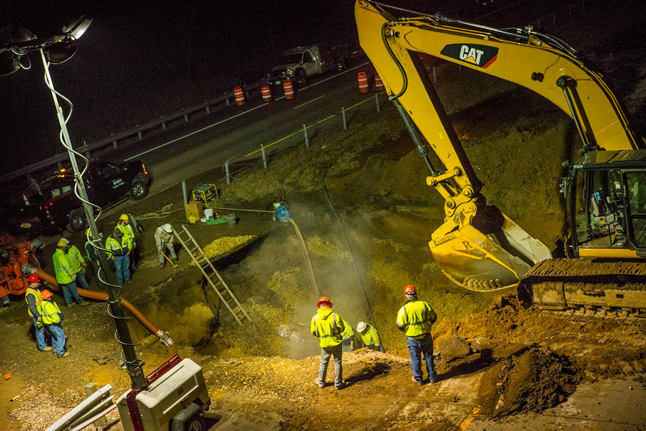 Just north of the 15th street bridge, construction crews will be repairing a section of HWY 694 between 10th and 34th streets for several days. It was closed because of erosion caused by a busted main pipe.