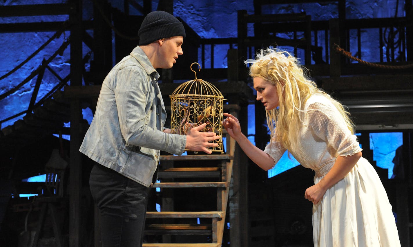 Matthew Rubbelke as Anthony Hope and Elizabeth Hawkinson as Johanna Theater Latt&#xc8; Da&#xed;s SWEENEY TODD. Directed by Peter Rothstein. Musical Direction by Denise Prosek. September 23 &#xf1; October 25, 2015. The Ritz Theater. Photo by George Byron Griffiths.