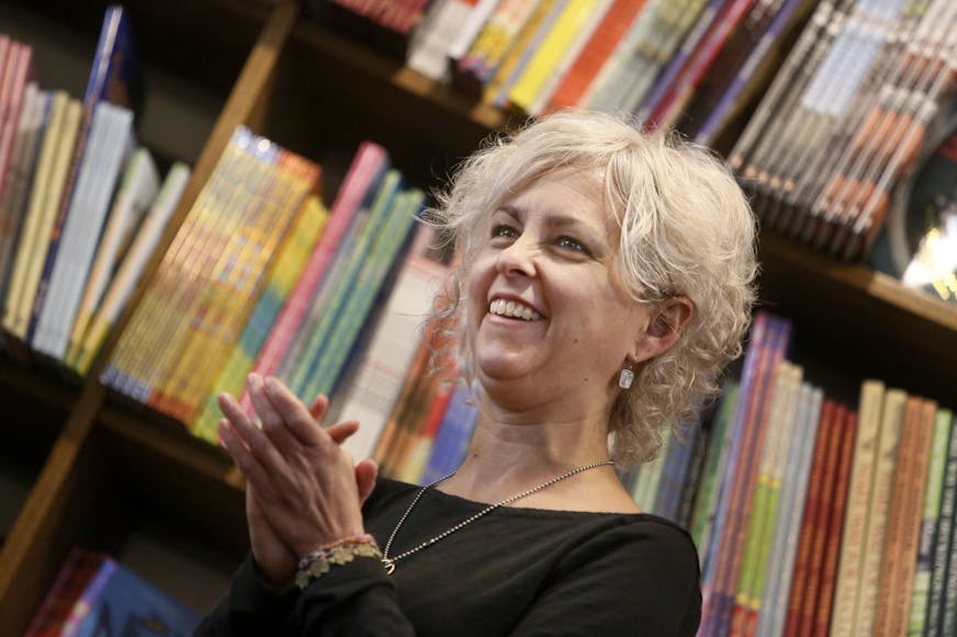 Artist of the year Kate DiCamillo seen Saturday, Dec. 6, 2014, at Red Balloon Bookshop in St. Paul, MN, where she read to kids and adults and fielded questions.