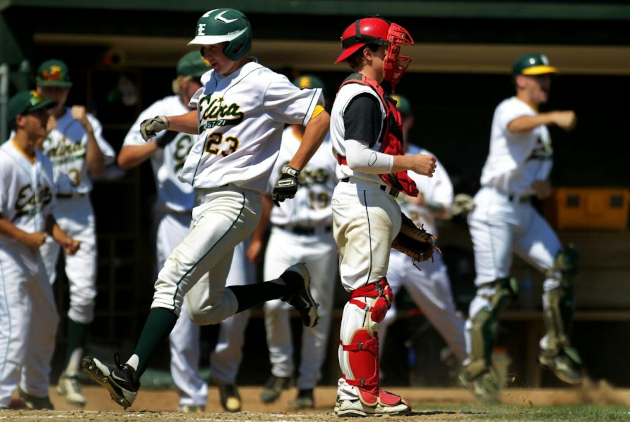 Matt Hopfner scored on a three-run double by Nicholas Denn in the third inning, helping Edina beat Eden Prairie 9-5 in the Minnesota American Legion title game at Chaska Athletic Park on Monday. Both teams advanced to the Central Plains Region tournament this week in Dickinson, N.D. Monday August 6, 2012 Chaska ,MN .Edina won the Minnesota state Division I American Legion baseball championship Monday, topping Eden Prairie 9-5 in the final game at Chaska Athletic Park.