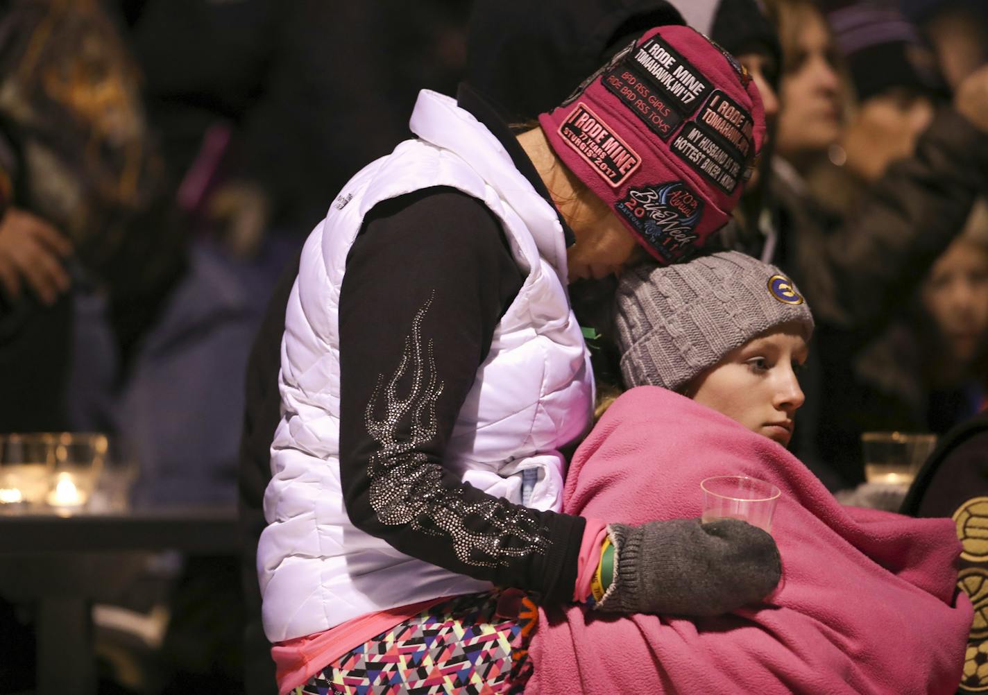 People at the Barron High School football stadium Monday observed a moment of silence for Jayme Closs, missing since Oct. 15.