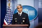 Surgeon General Dr. Vivek H. Murthy briefs reporters at the White House in Washington on July 15, 2021. He has described coronavirus misinformation as