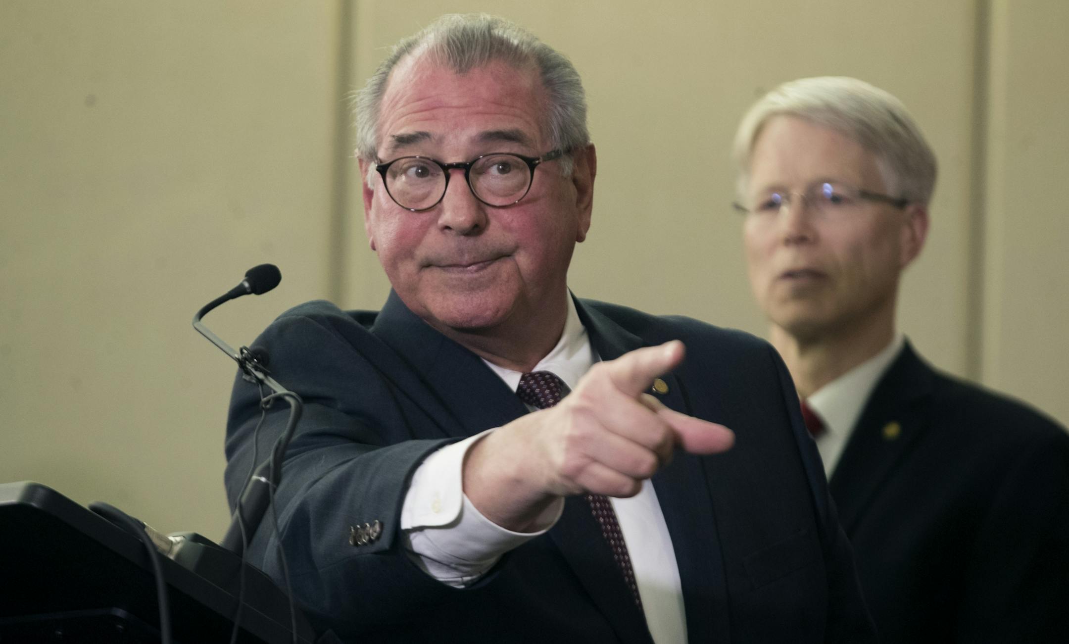 Hennepin County Attorney Mike Freeman described how Minneapolis Police officer Mohamed Noor reached across his partner's body and shot Justine Ruszczyk Damond.