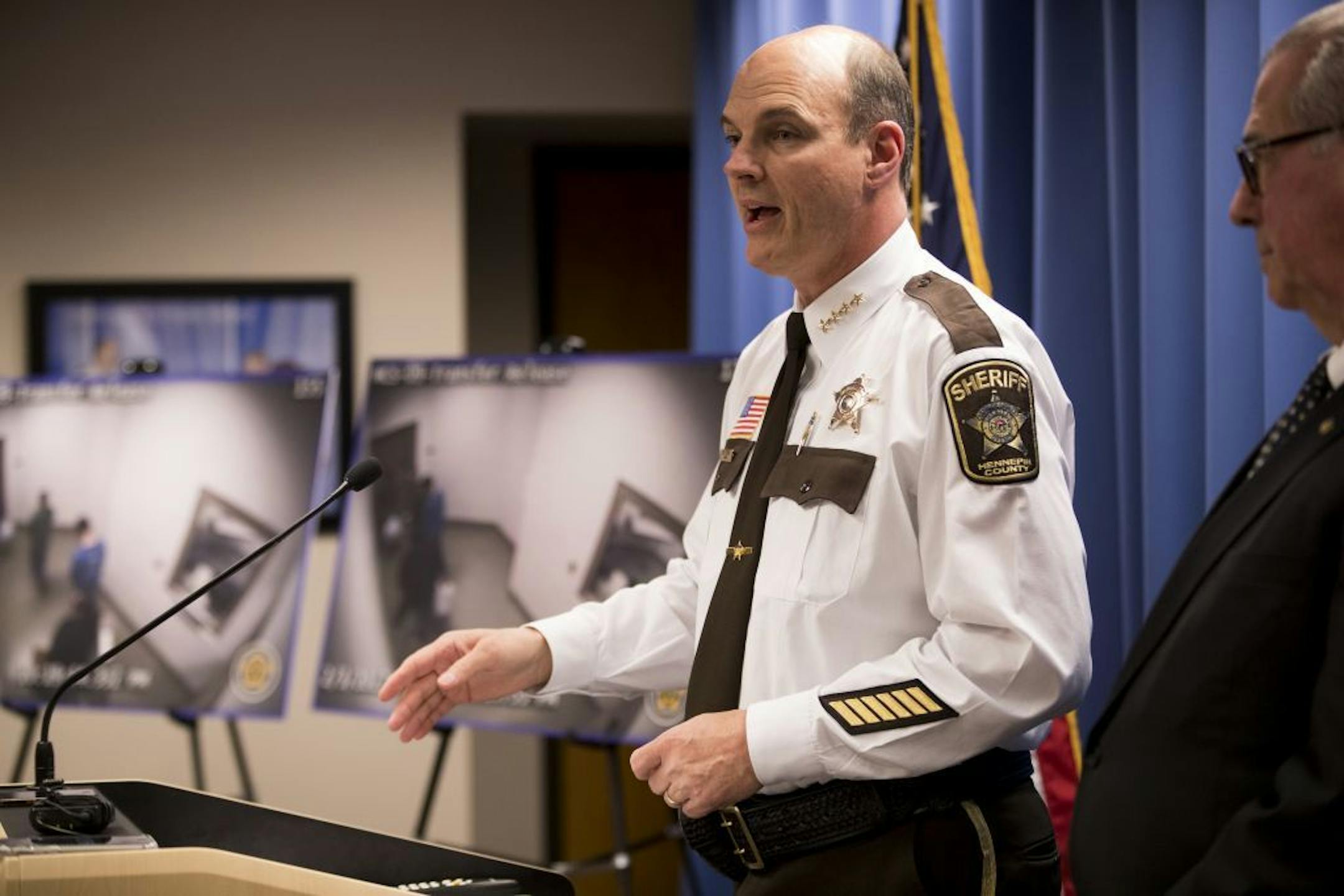 Sheriff Rich Stanek spoke at a press conference in defense of Hennepin county after Hennepin County was listed in an ICE non-compliance weekly list. Photographed at the Hennepin County Sheriff's office in Minneapolis, Minn., on March 23, 2017.