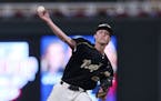 East Ridge pitcher Ryan Thelen threw a complete game in the Class 4A title game against New Prague, allowing two runs on six hits and a walk and strik