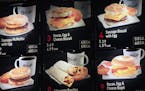 Items on the breakfast menu, including the calories, are posted at a McDonald's in New York in 2012. A recent study found calorie postings influenced 