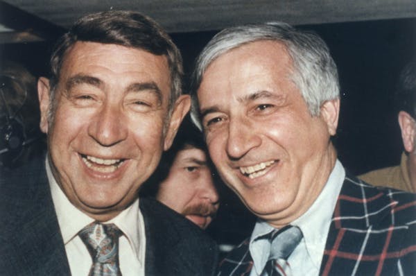 LEFT TO RIGHT: Longtime sports broadcaster Howard Cosell, and longtime Star Tribune sports columnist Sid Hartman. Photo courtesy of Sid Hartman.