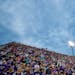 Blakeslee Stadium in Mankato draws lots of football fans  — above for a Vikings practice in 2017 — but nearby is an outdoor track where Mavericks 