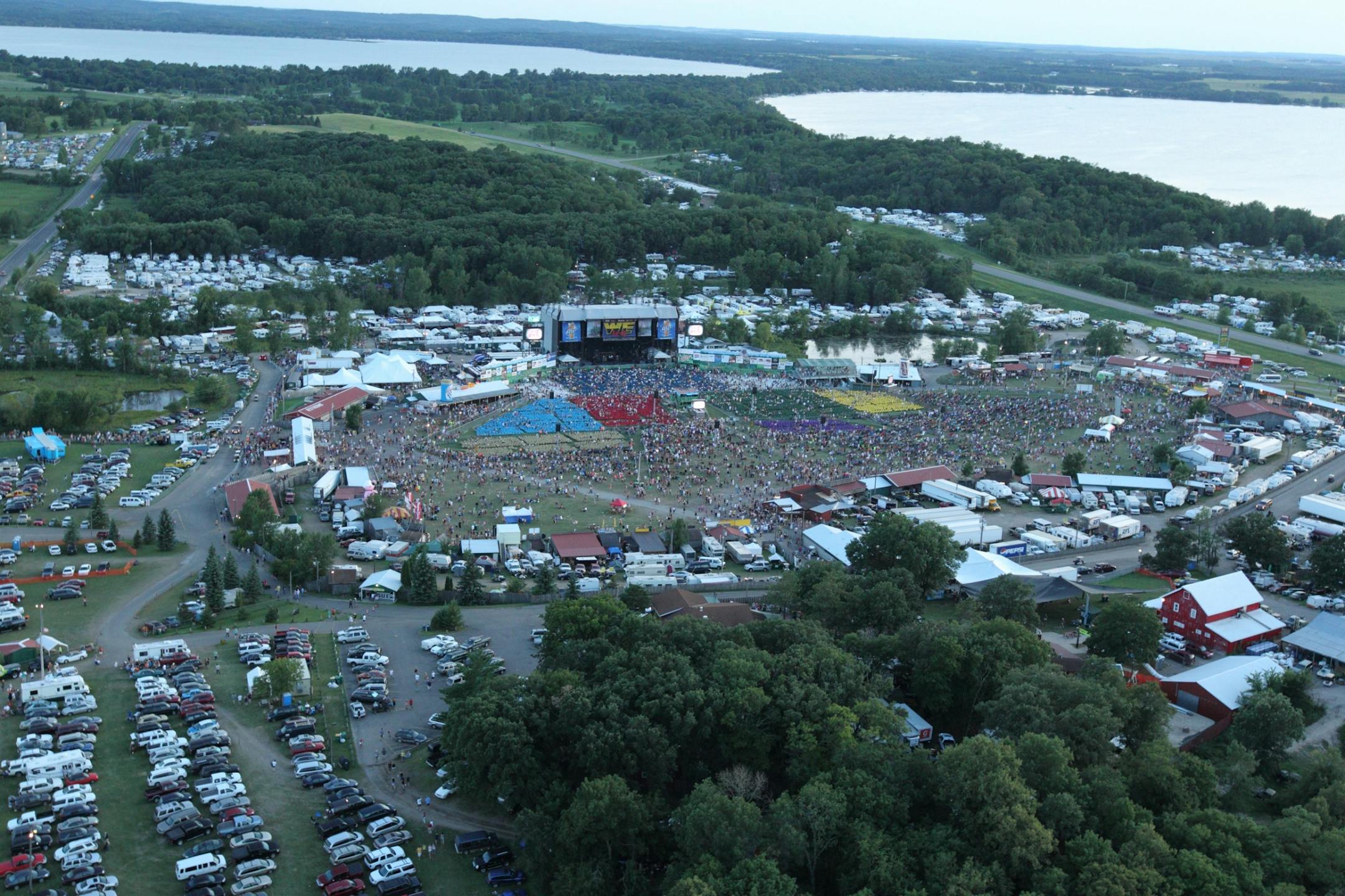 Aerial view of 'We Fest' stage and surrounding area, 2011