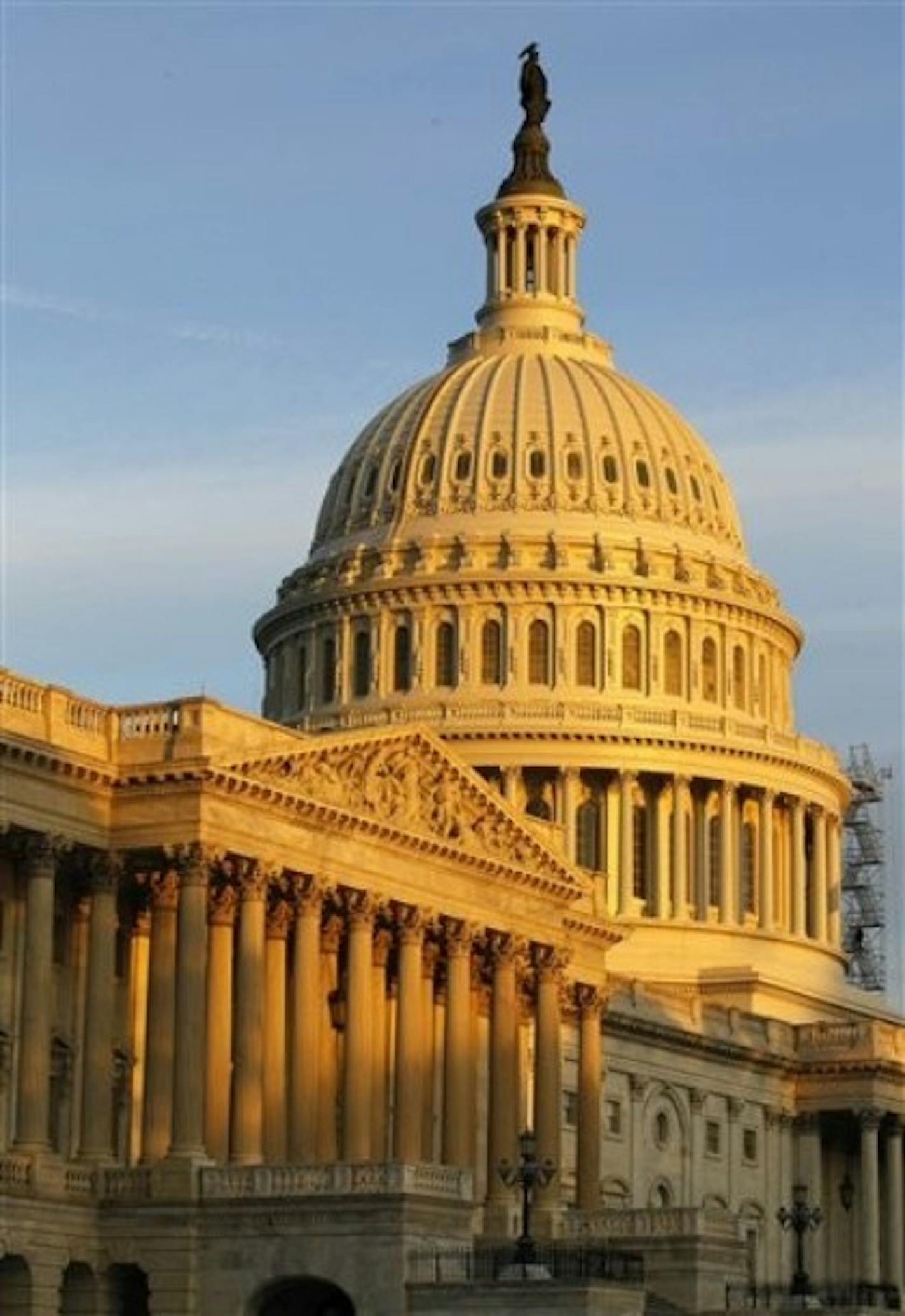 The U.S. Capitol and House of Representatives is seen on election day in Washington Tuesday, Nov. 2, 2010.(AP Photo/Alex Brandon)