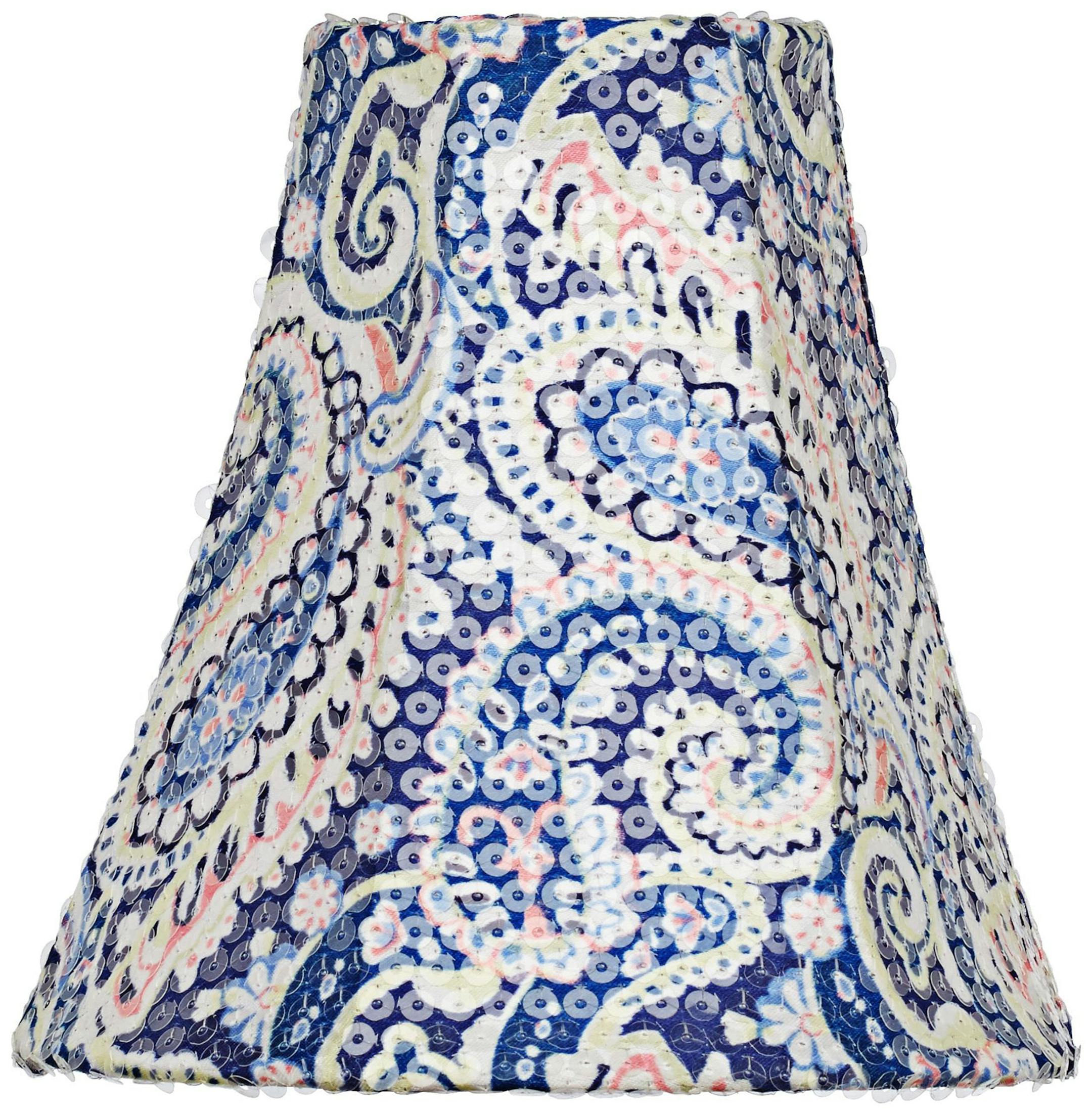 Give it a swirl. Bell shaped paisley shade also subtly sparkles with transparent sequins on its teardrop design. $16.99 from Lamps Plus, www.lampsplus.com (Lamps Plus)
