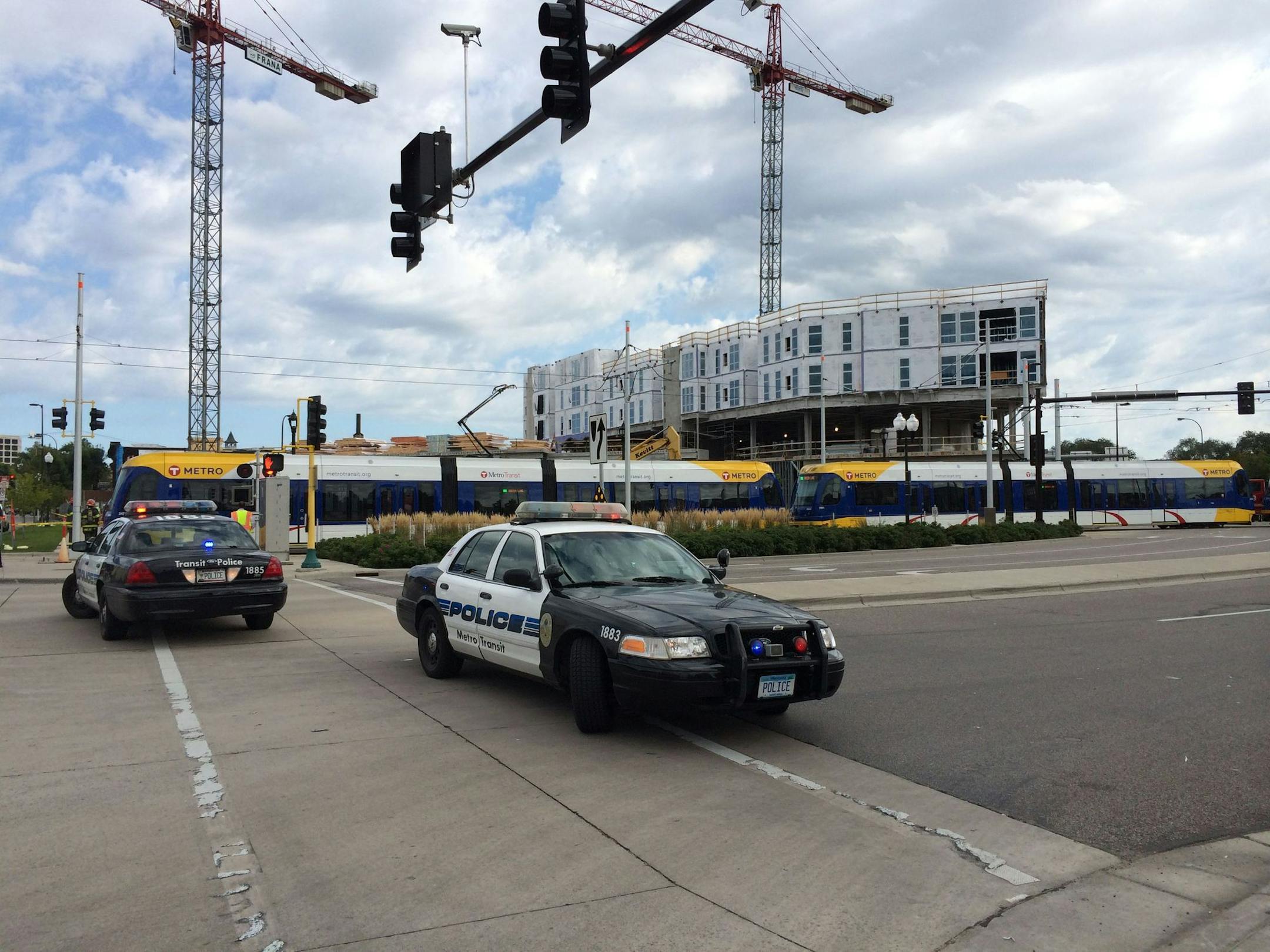 Minneapolis police responded to a gas leak near the University of Minnesota campus Monday. Photo by Libor Jany