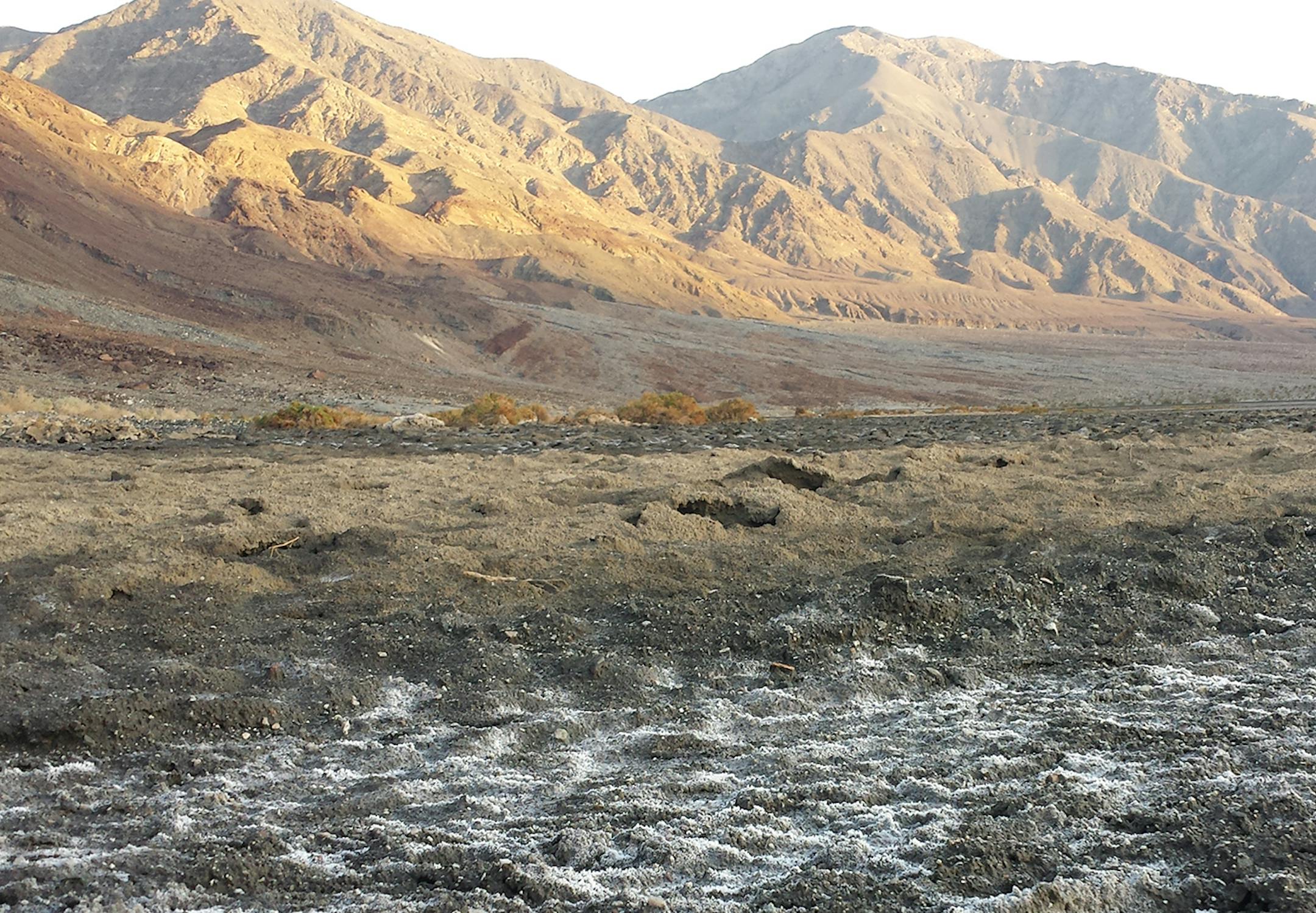 Death Valley is technically a dry inland sea, and tiny salt crystals are everywhere. Illustrates DROUGHT (category a), by Eric Holthaus (c) 2014, Slate. Moved Thursday, April 3, 2014. (MUST CREDIT: Eric Holthaus.)