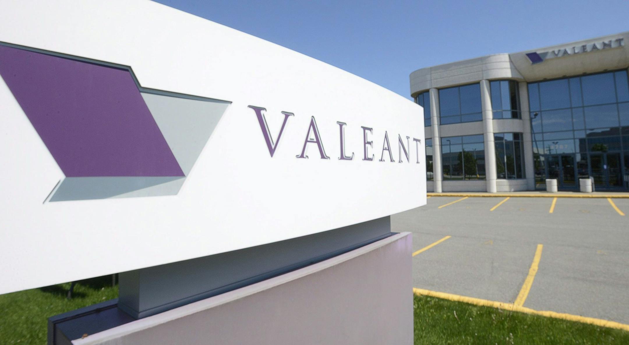 FILE - This May 27, 2013, file photo, shows the head office and logo of Valeant Pharmaceuticals in Laval, Quebec, Canada. Valeant Pharmaceuticals reports financial results Tuesday, Aug. 9, 2016. (Ryan Remiorz/The Canadian Press via AP, File)