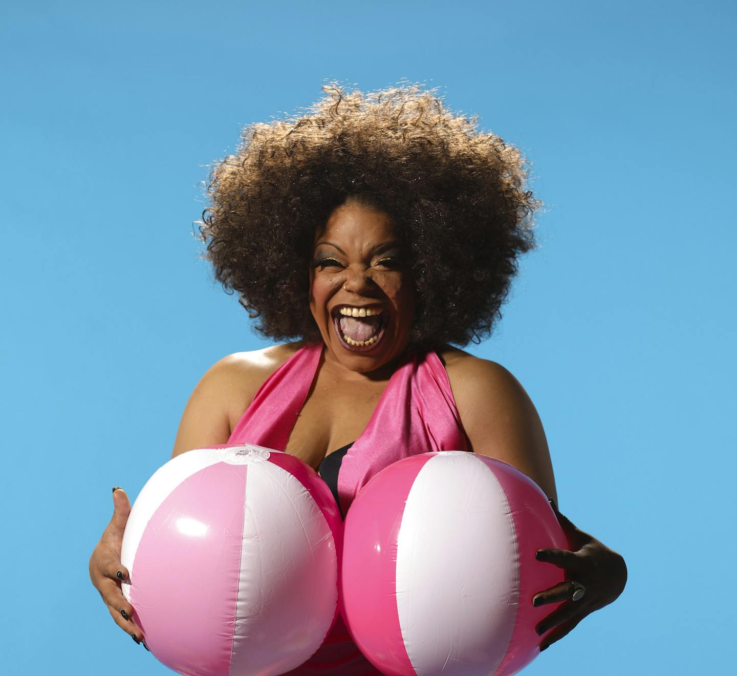 When it's summertime, Foxy Tann knows how to get the party started. ] JEFF WHEELER &#xef; jeff.wheeler@startribune.com Foxy Tann, Heather Wilson's alter ego, knows how to party in the summertime. She was photographed in the studio Tuesday afternoon, May 2, 2017.