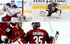 Goaltenders who could be available to the Wild include Henrik Lundqvist (top left), Marc-Andre Fleury (top right) and former Wild goalie Darcy Kuemper