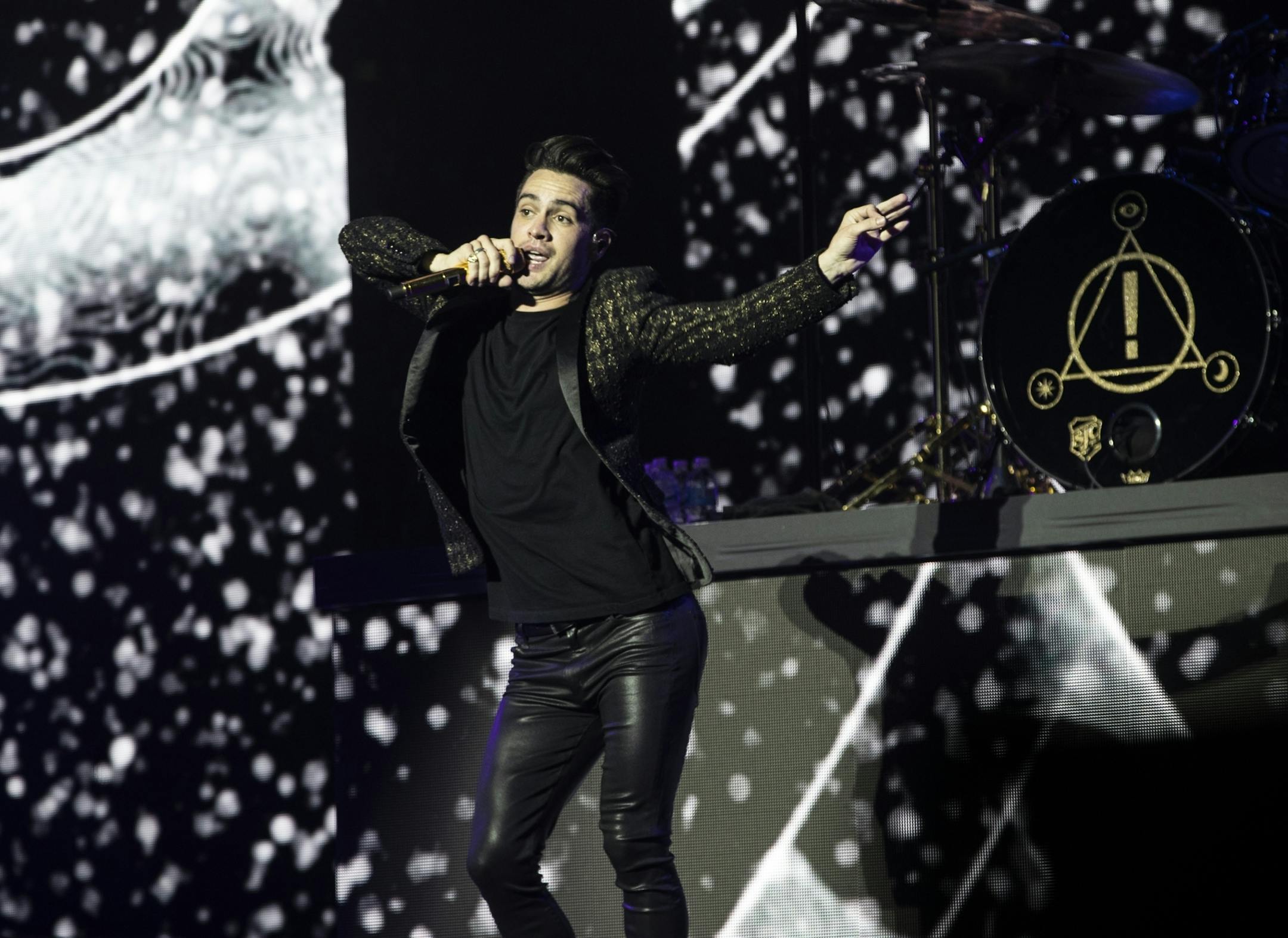 Brendon Urie, lead singer of Panic! at the Disco, performed at the Target Center in Minneapolis, Minn., on July 11, 2018.