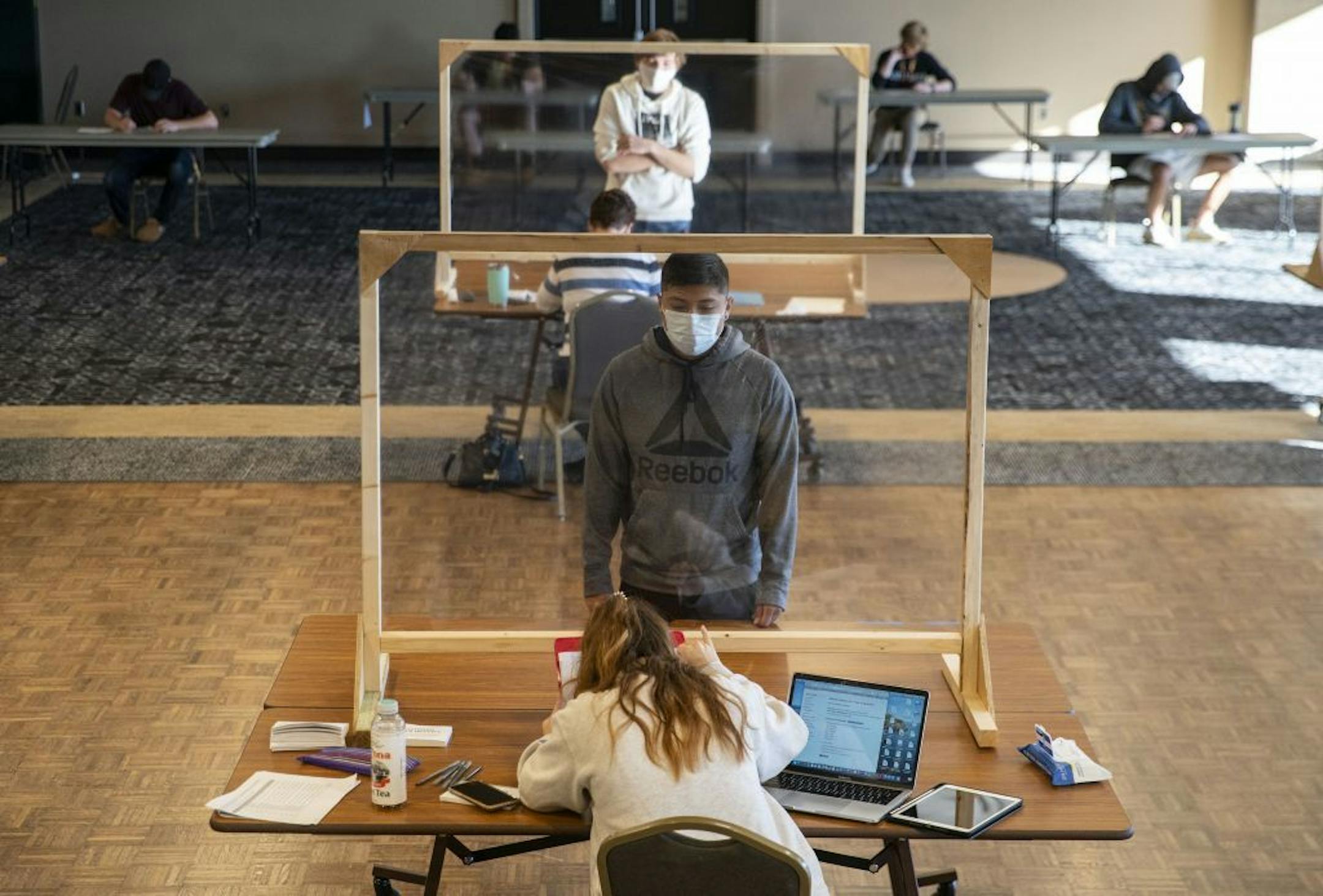 Arturo Olivarez registered to vote in the Kirby Student Center polling site at UMD on Tuesday morning.
