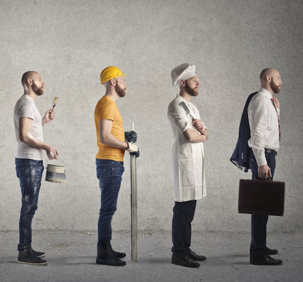 A man in different kind of occupations. istock photo