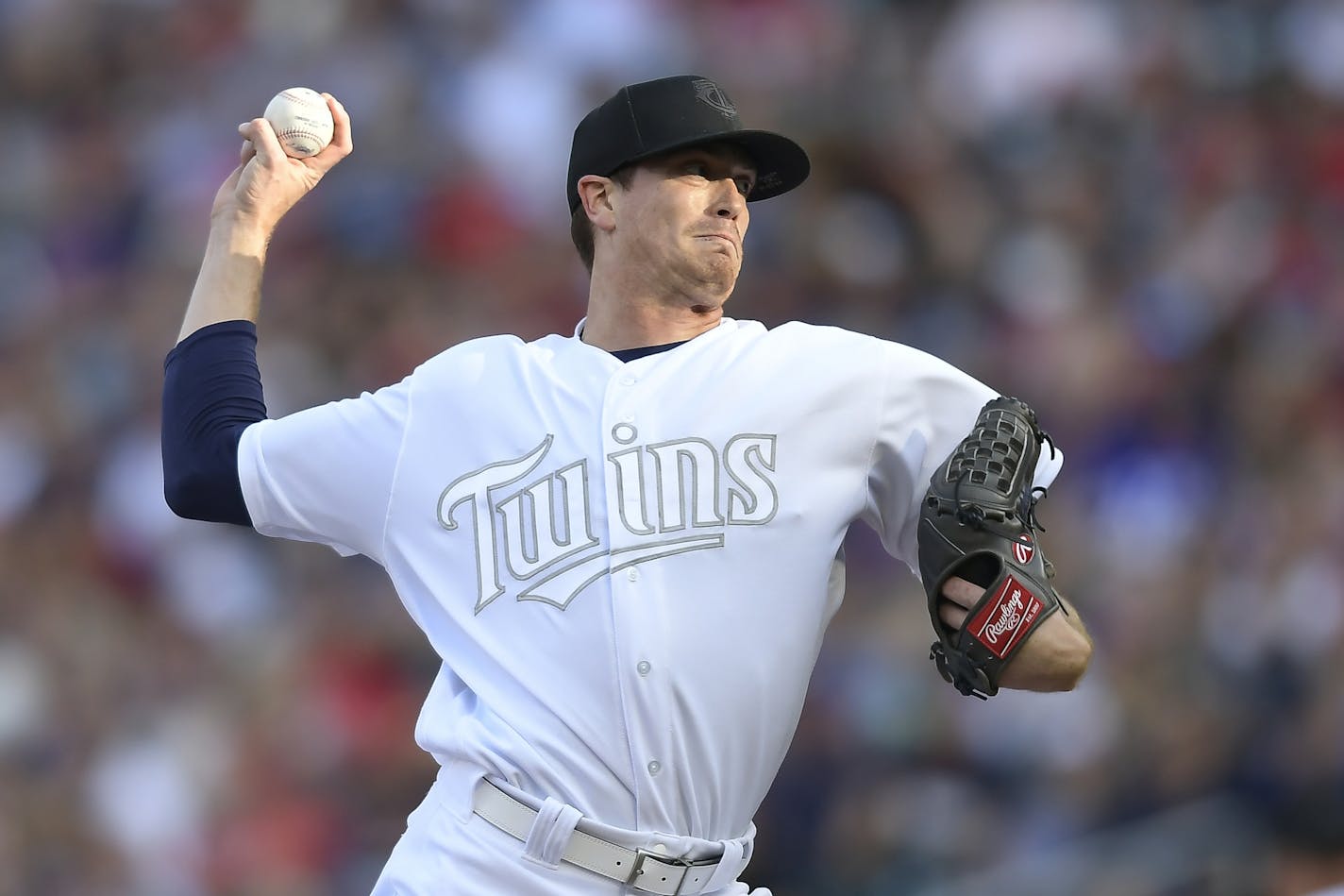 Minnesota Twins starting pitcher Kyle Gibson (44) threw a pitch against the Detroit Tigers in the top of the first inning Saturday night. ] Aaron Lavinsky &#x2022; aaron.lavinsky@startribune.com The Minnesota Twins played the Detroit Tigers on Saturday, Aug. 24, 2019 at Target Field in Minneapolis, Minn.