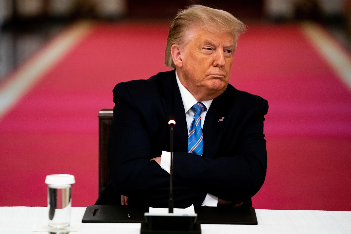 President Donald Trump during an event about safely reopening America's schools in the wake of the coronavirus pandemic, at the White House in Washington, July 7, 2020. Trump's annual financial disclosure report was due to be made public more than a week ago, but the filing, the only official public document detailing his personal finances, has not yet been released, and the White House and federal ethics officials have declined to explain why. (Anna Moneymaker/The New York Times)