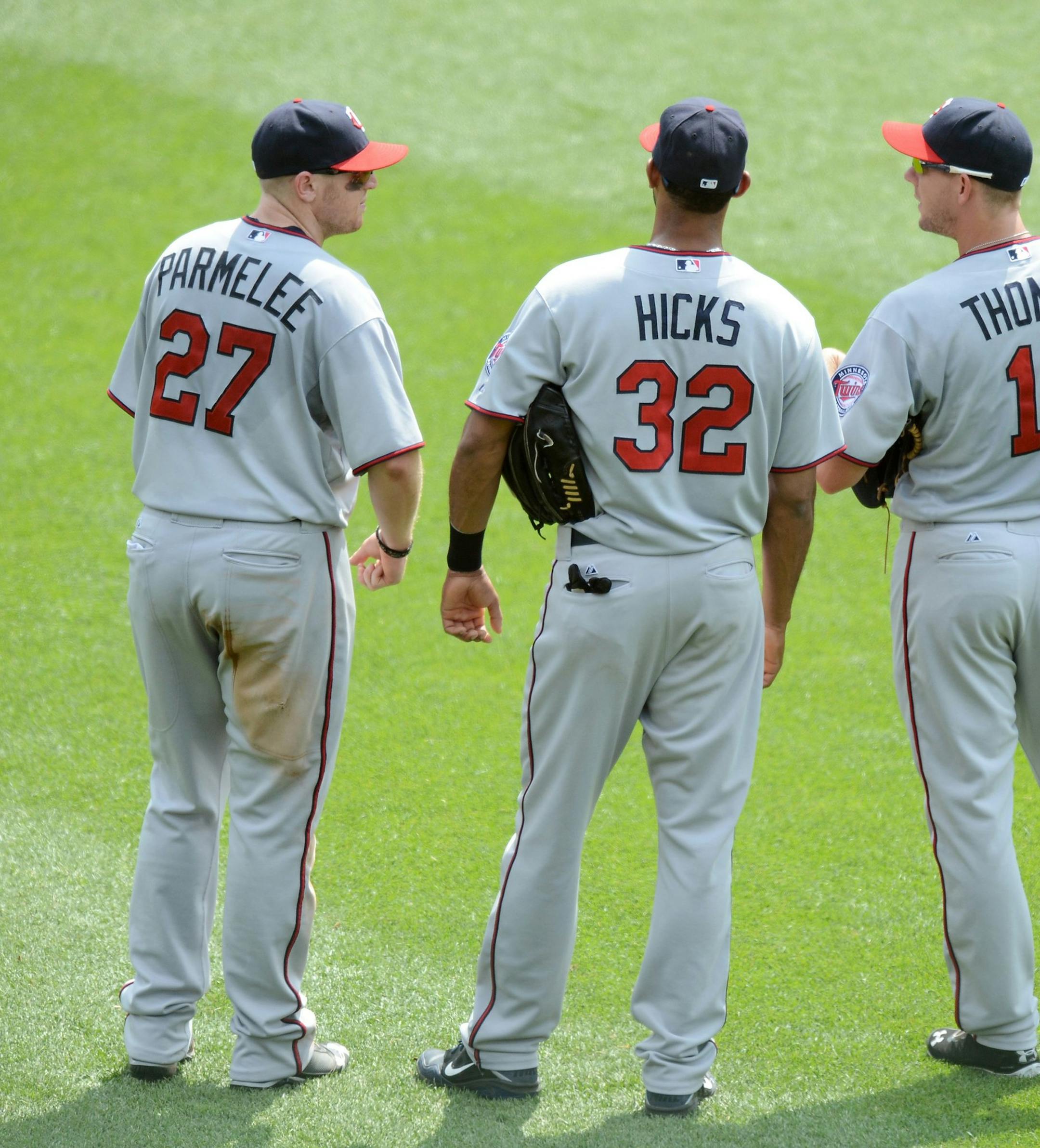 With Aaron Hicks going on the DL, Chris Parmelee and Clete Thomas are two Twins options to play center field.