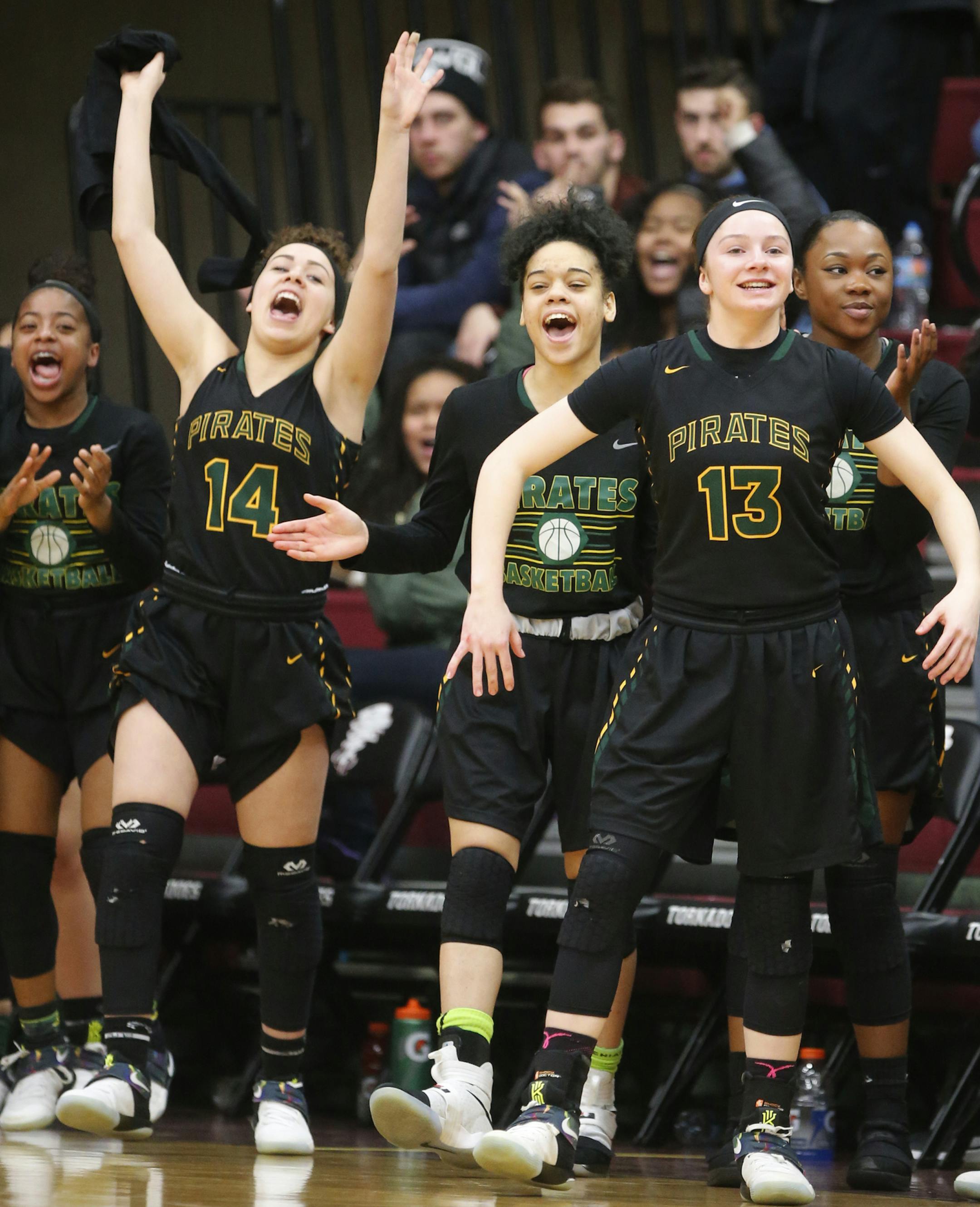 Park Center celebrates its victory over Centennial.] Section final, Class 4A, Section 5, Park Center vs. Centennial at Anoka H.S.RICHARD TSONG-TAATARII &#xef; richard.tsong-taatarii@startribune.com
