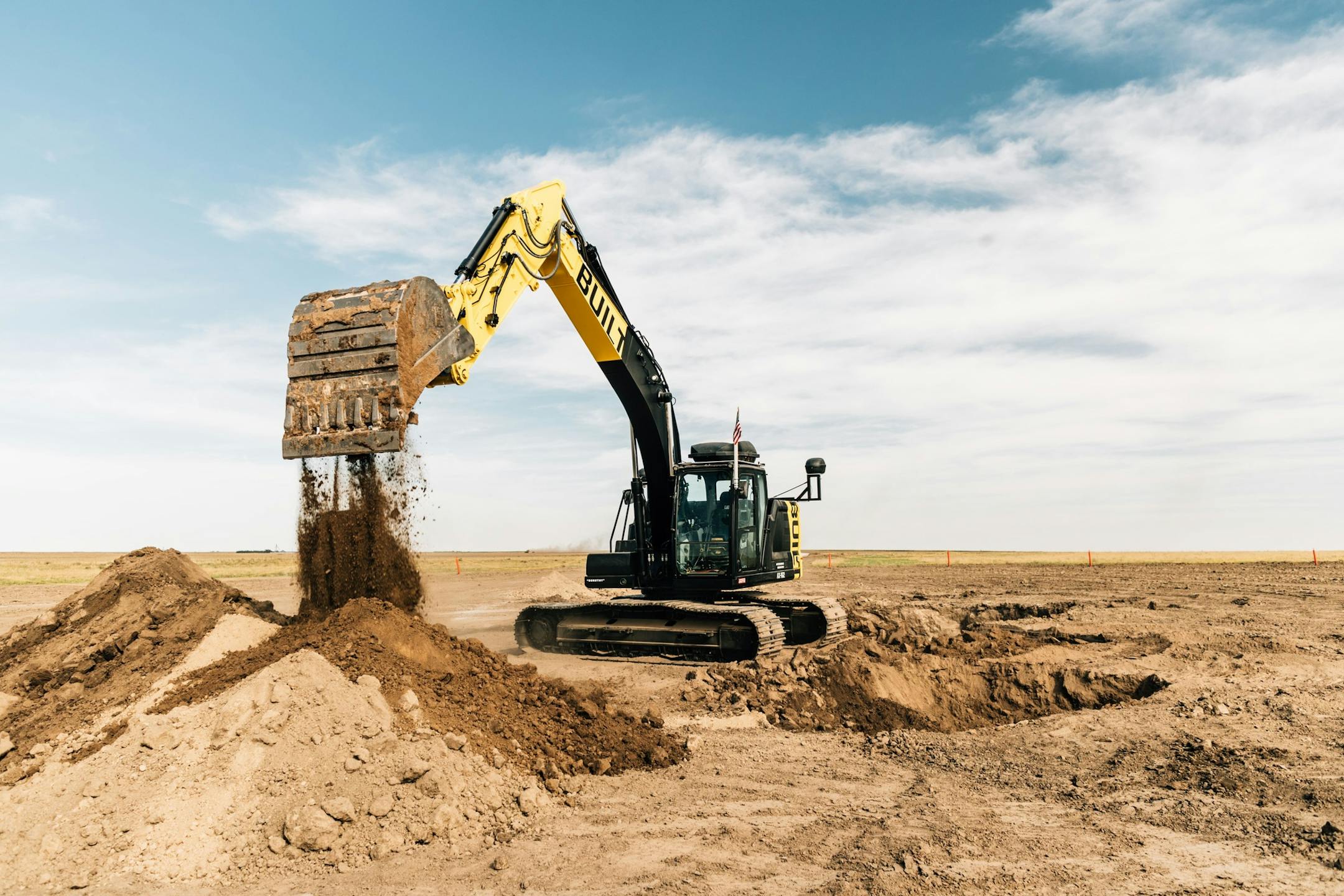 A Built Robotics AX-162 Autonomous Excavator is shown in a publicity photograph provided by the company.