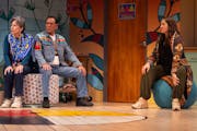 Sheri Foster Blake, left, Wes Studi and Katie Anvil Rich in the premiere of “For the People,” a comedy by Larissa FastHorse and Ty Defoe at the Gu