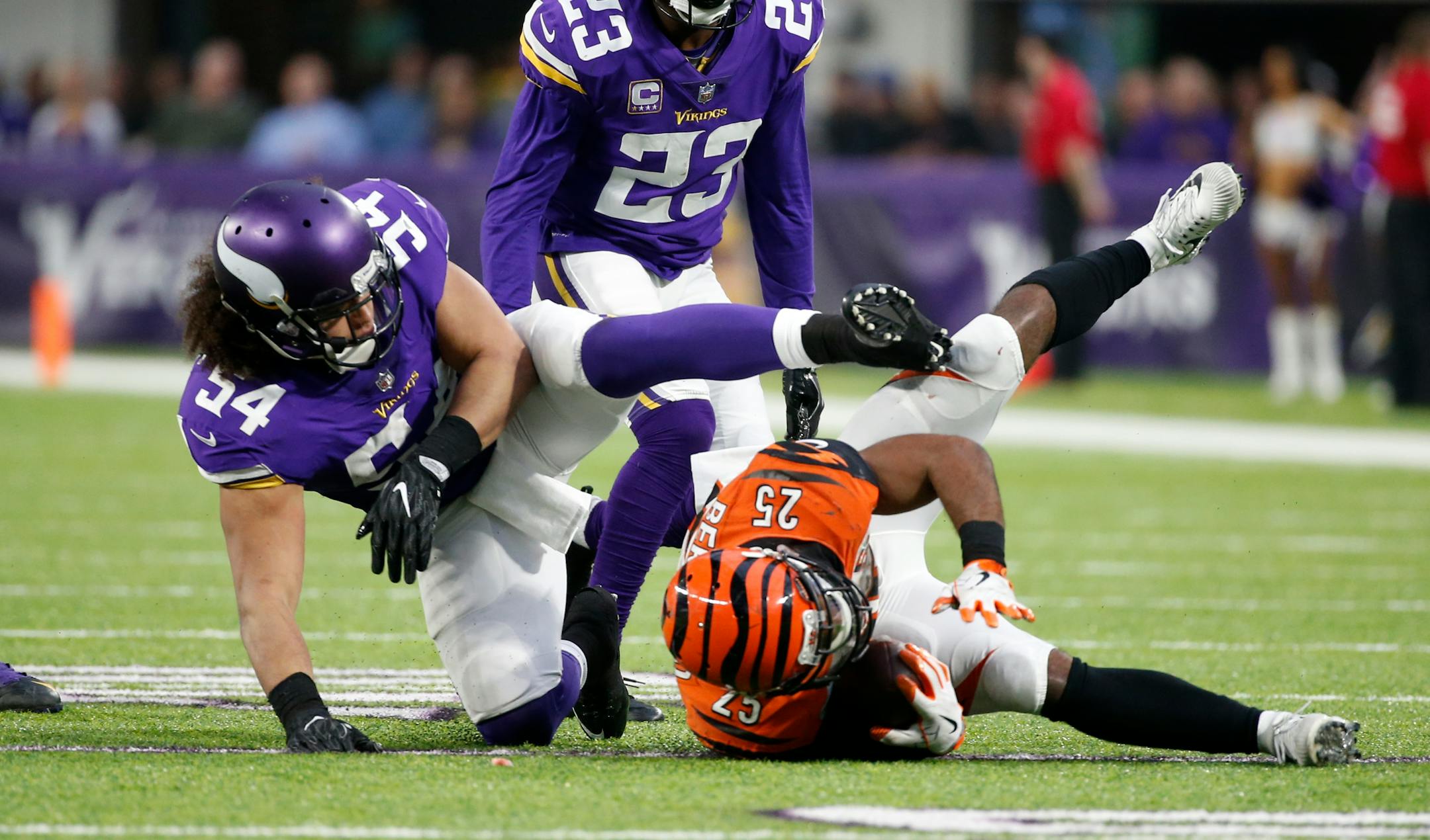 Linebacker Eric Kendricks, the Vikings' top tackler, says the Saints' diverse offense poses problems, but he's excited to take them on in an NFC divisional playoff game Sunday.